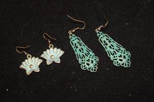 2 Pair of Art Deco Pierced Earrings
