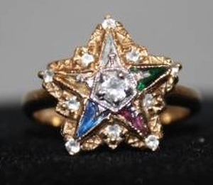 Custom Eastern Star 10k Gold Ring