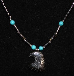 Nifty Necklace wEagle Pendant & Turquoise