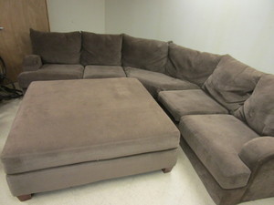 lot 701 image: SECTIONAL SOFA WITH OTTOMAN