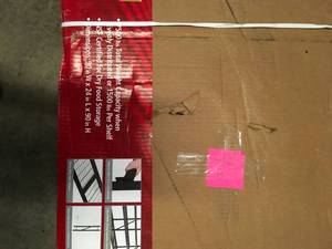 HUSKY 90 in. W x 90 in. H x 24 in. D 5-Shelf Welded Steel Garage Storage Shelving Unit with Wire Deck in Black CUSTOMER RETURN SEE PICS