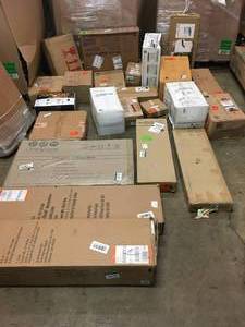MIXED PALLET OF ASSORTED CABINETS DIFFERENT SIZES CUSTOMER RETURNS SEE PICS