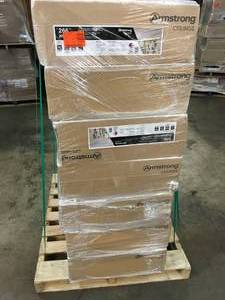PALLET WITH 14 BOXES OF ARMSTRONG CEILING  Brighton 2 ft. x 2 ft. Tegular Ceiling Panels 16pc PER CARTON CUSTOMER RETURNS SEE PICS