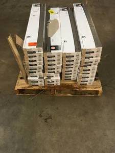 PALLET WITH 34 CASES OF TRAFFICMASTER Taupe Oak 6 in. x 36 in. Peel and Stick Vinyl Plank (36 sq. ft.  case CUSTOMER RETURNS SEE PICS