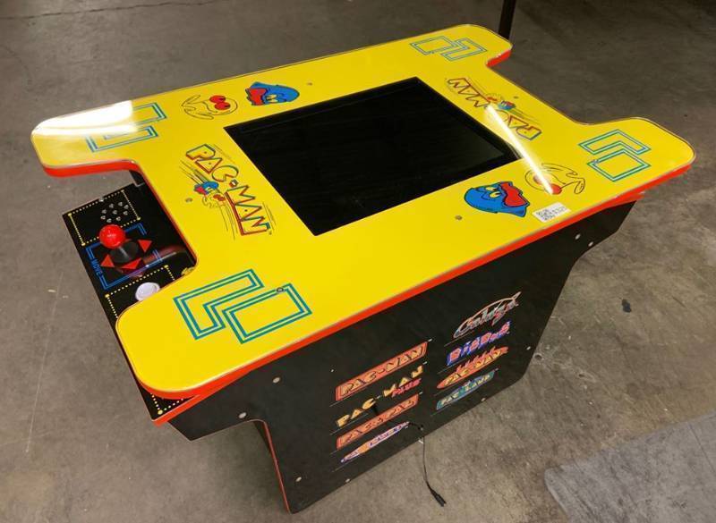 lot 2A image: Arcade1Up - Deluxe 8-in-1 Head to Head Cocktail Table with Pac-Man and Galaga - Black