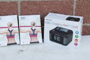 lot 67 image: 2 Ergonomic Poster Correction And USB Charging Alarm Clock