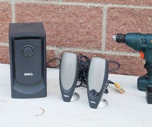 lot 73 image: Computer Speakers And Drill Lot