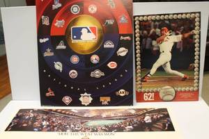 lot 24 image: Baseball Memorabilia Photos Lot On Foam Board