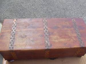 Antique Trunk With Metal Straps