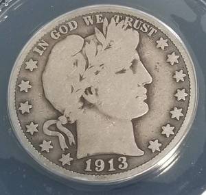 1913 BARBER HALF DOLLAR VG8
