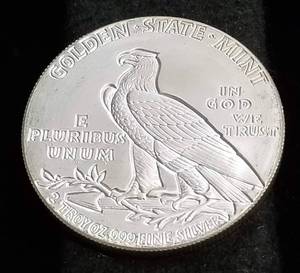 2 TROY OZ. .999 FINE SILVER INCUSE INDIAN DESIGN