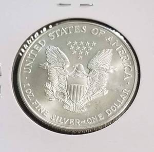 2002 AMERICAN SILVER EAGLE 1 TROY OZ. .999 FINE SILVER DOLLAR