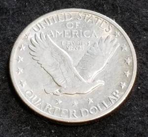 1917 TYPE II STANDING LIBERTY SILVER QUARTER XF