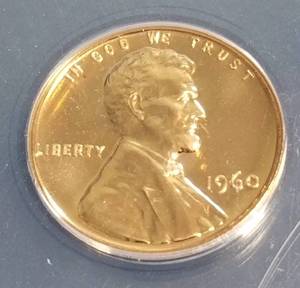 1960 PROOF LG DATE LINCOLN CENT PF67 RED ANACS