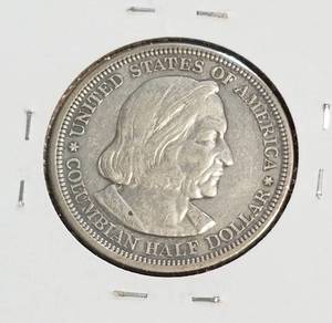 1892 US COLUMBIAN HALF DOLLAR SILVER COMMEMORATIVE
