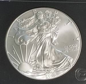 2013 AMERICAN SILVER EAGLE 1 TROY OZ. .999 FINE SILVER BLACK SLAB