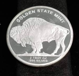 2 TROY OZ. .999 FINE SILVER INDIAN BUFFALO DESIGN