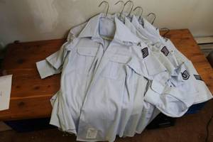 lot 4 image: Lot of six air force short sleeve button ups, approx. size medium
