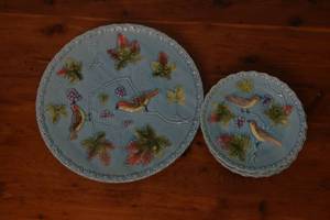 lot 19 image: Six piece Zell German plate set with bird and leaf designs