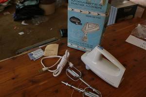 lot 39 image: New old stock Sunbeam Mixmaster hand mixer