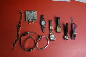 lot 49 image: Lot of nine vintage ladies watches  one pair of earrings