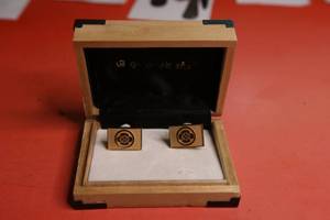 lot 58 image: Gold plate Japanese cuff links in box