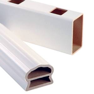 (1 CASE OF 4) Fiberon (Actual 3.5-in x 4-in x 6-ft) Deluxe 2-Pack White Composite Deck Handrails RL PK 72IN DEL ST WH. Top And Bottom Rails - NEW