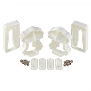1 (CASE OF 12) Fiberon 2-Pair White Classic Rail Brackets, BKT CLA 4 PK WH - NEW