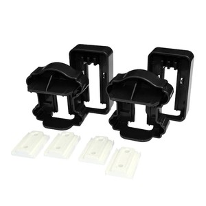 1 (CASE OF 12) Fiberon 2-Pair Midnight Black Classic Rail Brackets, BKT CLA 4 PK BL - NEW