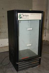 lot 27 image: True GDM-10 Glass Door Refrigerator (Black)