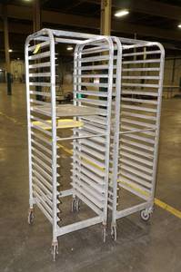 lot 66 image: 2 Rolling Tray Racks