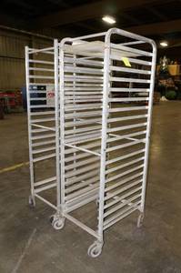 lot 68 image: 2 Rolling Tray Racks