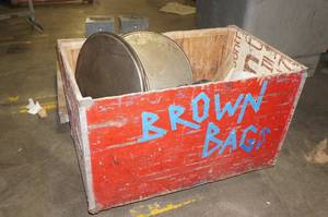 lot 74 image: Wood Storage Box with Contents