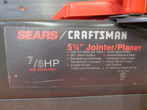 lot 21 image: Craftsman 5 18 JointerPlaner