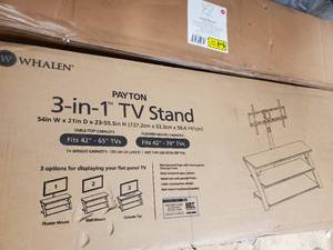 lot 30 image: Whalen Payton 3-in-1 Flat Panel TV Stand for TVs up to 65 Charcoal