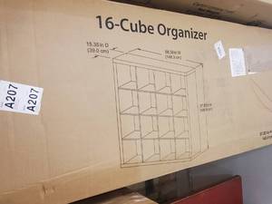 lot 43 image: Better Homes & Gardens 16-Cube Storage Organizer, Solid Black