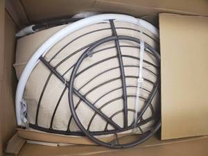 lot 64 image: Better Homes & Gardens Papasan Chair 46 Wide, White Sherpa
