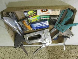 lot 63 image: Lot of Assorted Staplers and Staple...