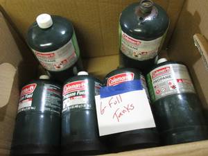 lot 69 image: 6 Full Coleman Propane Tanks  A-2...