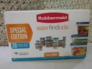 lot 129 image: 38pc Rubbermaid Containers  F-0...