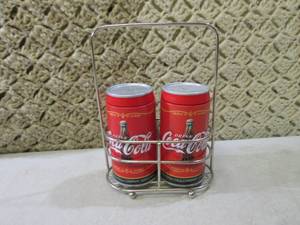 lot 163 image: Metal Coca-Cola Salt & Pepper Shake...