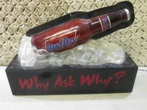 lot 169 image: Bud Dry Why Ask Why Light-Up Sign...