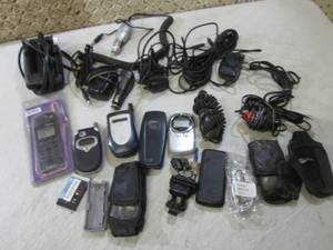 lot 179 image: Assorted Cell Phones Cords Chargers...
