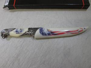 lot 248 image: 13 Patriotic Eagle Knife with Hard...