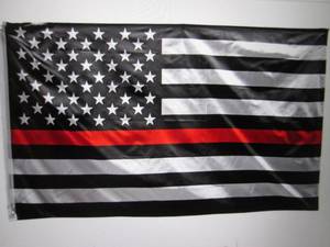 lot 254 image: 3 ft x 5 ft Red Line American Flag ...