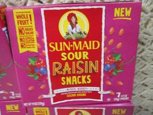 lot 259 image: 4 Boxes of Sun-Maid Sour Raisin Sna...