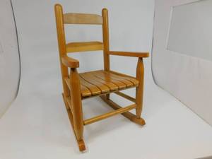 lot 26 image: Childrens Wood Rocking Chair