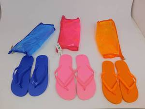 lot 42 image: Charlie Paige Flip Flop Bags with Flip Flops