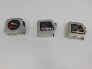 lot 89 image: 3 Sears Craftsman Measuring (Locking) Tapes