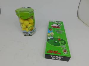 lot 118 image: Golf Club Toilet Golf Game  Almost Golf Point 3 Golf Balls